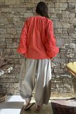 Ida Embroidered Smock Blouse Tomato /13=